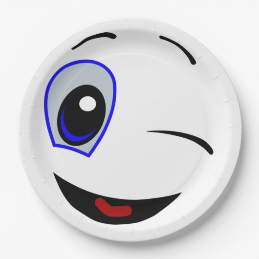SMILEY FACE WINKEN PAPIEREN BORDJE (Voorkant)