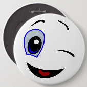 SMILEY FACE WINKEN RONDE BUTTON 6,0 CM (Voorkant /achterkant)