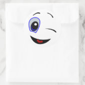 SMILEY FACE WINKEN RONDE STICKER (Tas)