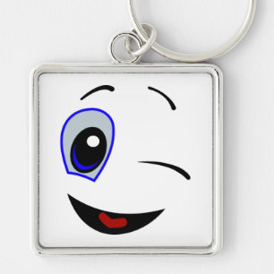 SMILEY FACE WINKEN SLEUTELHANGER