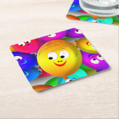 Smiley Faces Balloons Pattern-64171 Kartonnen Onderzetters (Schuin)