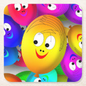 Smiley Faces Balloons Pattern-64171 Kartonnen Onderzetters (Voorkant)