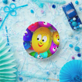 Smiley Faces Balloons Pattern-64171 Papieren Kommen (Feest)
