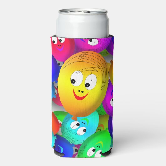 Smiley Faces Balloons Pattern-64171 Seltzer Blikjeskoeler (Seltzer Achterkant)