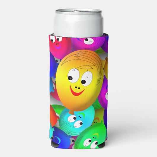 Smiley Faces Balloons Pattern-64171 Seltzer Blikjeskoeler (Seltzer Voorkant)