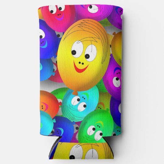 Smiley Faces Balloons Pattern-64171 Seltzer Blikjeskoeler (Voorkant)