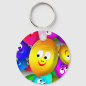 Smiley Faces Balloons Pattern-64171 Sleutelhanger (Voorkant)