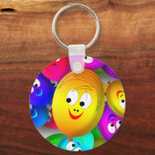 Smiley Faces Balloons Pattern-64171 Sleutelhanger (Voorkant)