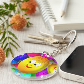 Smiley Faces Balloons Pattern-64171 Sleutelhanger (Voorkant Rechts)