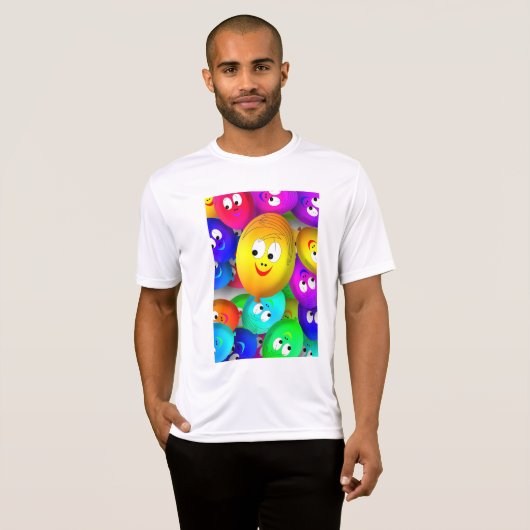 Smiley Faces Balloons Pattern-64171 T-shirt (Voorkant volledig)
