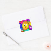 Smiley Faces Balloons Pattern-64171 Vierkante Sticker (Envelop)