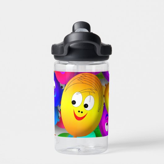 Smiley Faces Balloons Pattern-64171 Waterfles (Achterkant)