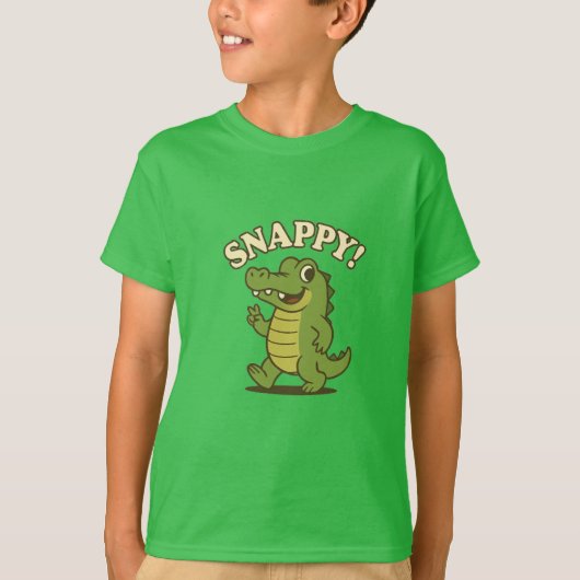 Smiley Gator – Kinder leuke Cartoon T-shirt (Voorkant)