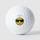 Smiley Gezicht Fun Naam/ Initiaal Golfballen (Voorkant)