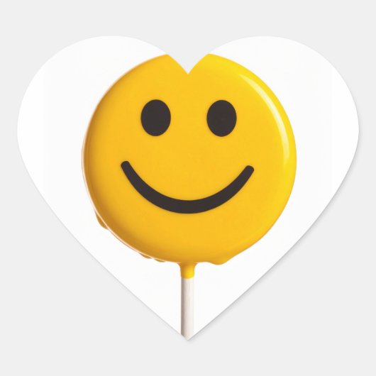 smiley gezicht hart sticker (Voorkant)