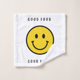 Smiley gezicht shot doek, flanel. Leuk emoji Washandje