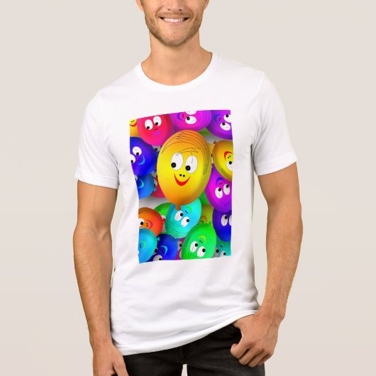 Smiley Gezichten Ballonnen Patroon-64171 Tri-Blend Shirt (Voorkant)