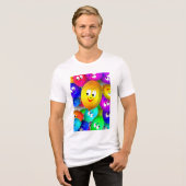 Smiley Gezichten Ballonnen Patroon-64171 Tri-Blend Shirt (Voorkant volledig)