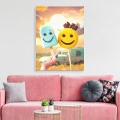 smiley gezichten op stok canvas afdruk (Insitu (Woonkamer))