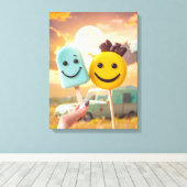 smiley gezichten op stok canvas afdruk (Insitu (Houten vloer))