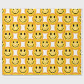 Smiley Happy Face Emoji Gedrukt Cadeaupapier (Vlak)