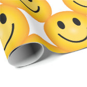 Smiley Happy Face Emoji Gedrukt Cadeaupapier (Rol Hoek)