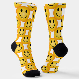 Smiley Happy Face Emoji Printed Gift Socks Sokken