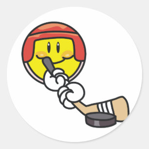 Smiley Hockey Tshirts en geschenken Ronde Sticker