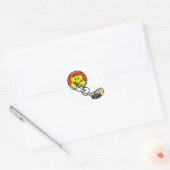 Smiley Hockey Tshirts en geschenken Ronde Sticker (Envelop)