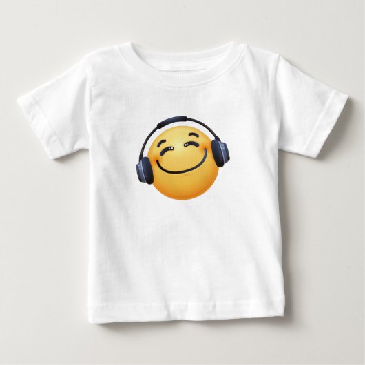 Smiley Hoofdtelefoon Emoji Fine Jersey (Voorkant)