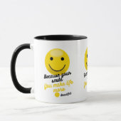 Smiley Inspirational Quote Mug – Because Your Smil Mok (Links)