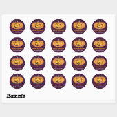 Smiley jolly pumpkin custom Halloween cadeau label (Vel)