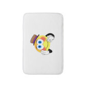Smiley met petten cartoon badmat (Voorkant Verticaal)