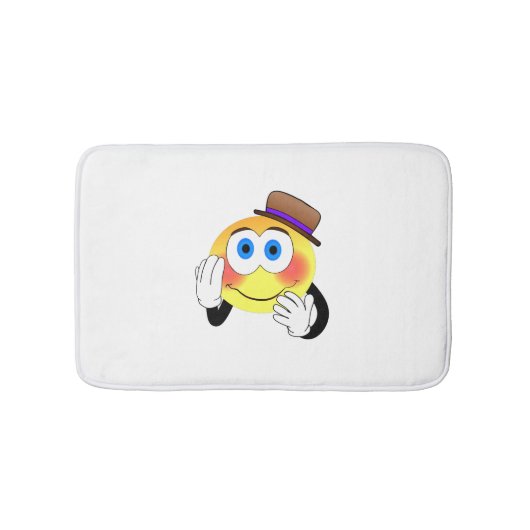 Smiley met petten cartoon badmat (Voorkant)