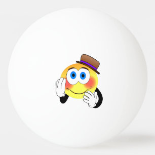 Smiley met petten cartoon pingpongbal