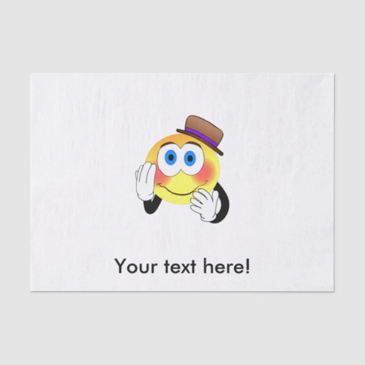 Smiley met petten cartoon tissuepapier (Voorkant)