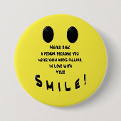 Smiley-Pin Ronde Button 7,6 Cm (Voorkant)
