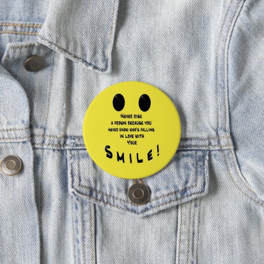 Smiley-Pin Ronde Button 7,6 Cm (In situ)