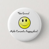 smiley ronde button 5,7 cm (Voorkant)