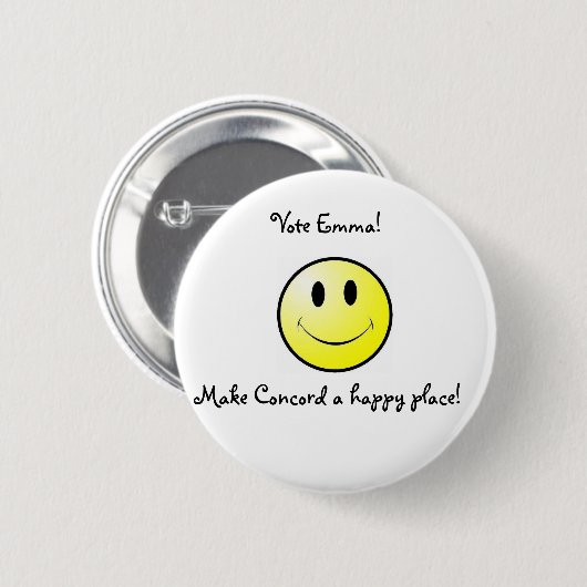 smiley ronde button 5,7 cm (Voorkant /achterkant)