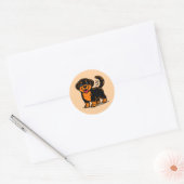 Smiley Rottweiler Pup – Cute Cartoon Ronde Sticker (Envelop)