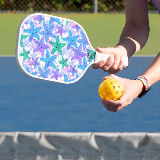 Smiley Star Design Pickleball Paddle