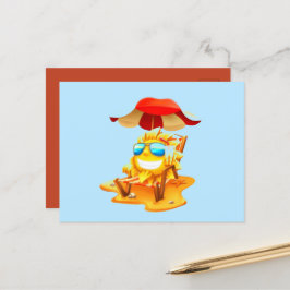 Smiley Sun Lounging op doorsnee Briefkaart