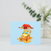 Smiley Sun Lounging op doorsnee Briefkaart (Staand voorkant)