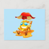 Smiley Sun Lounging op doorsnee Briefkaart (Voorkant)