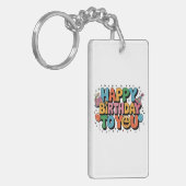 Smiley Verjaardag Sleutelhanger (Voorkant Links)