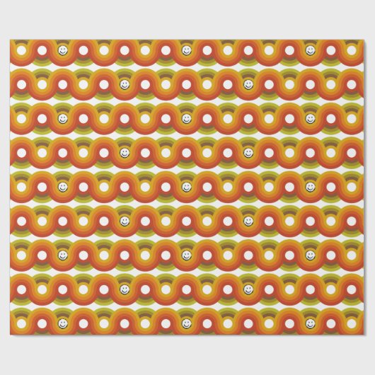 Smiley Vintage Retro Patroon Nr. 02 Cadeaupapier (Vlak)