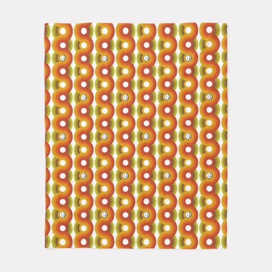 Smiley Vintage Retro Patroon Nr. 02 Fleece Deken (Voorkant)