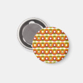 Smiley Vintage Retro Patroon Nr. 02 Magneet (Voorkant / Achterkant)