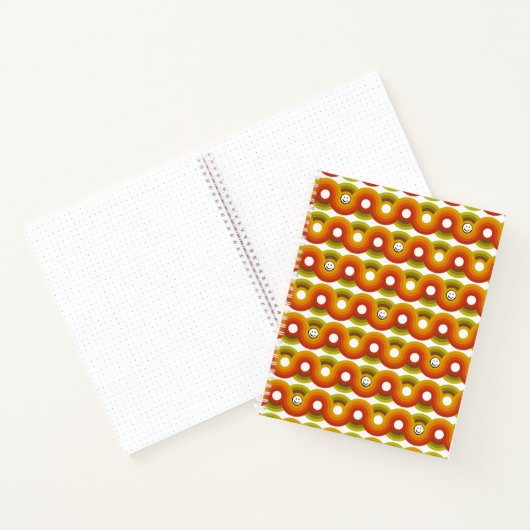 Smiley Vintage Retro Patroon Nr. 02 Notitieboek (Binnen)